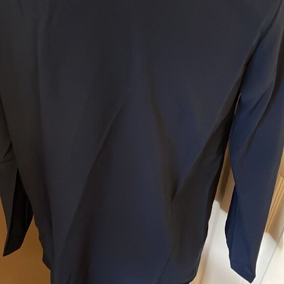 Long Sleeve Button Up Blouse NWOT medium navy blue - Picture 7 of 10